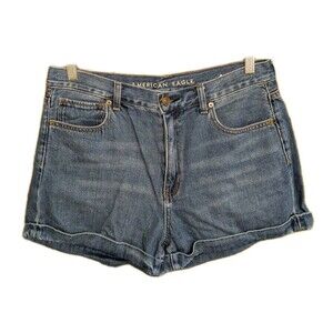 American Eagle Shorts Women's Sz 12 Mom Short Denim High Rise Stretch #5563
